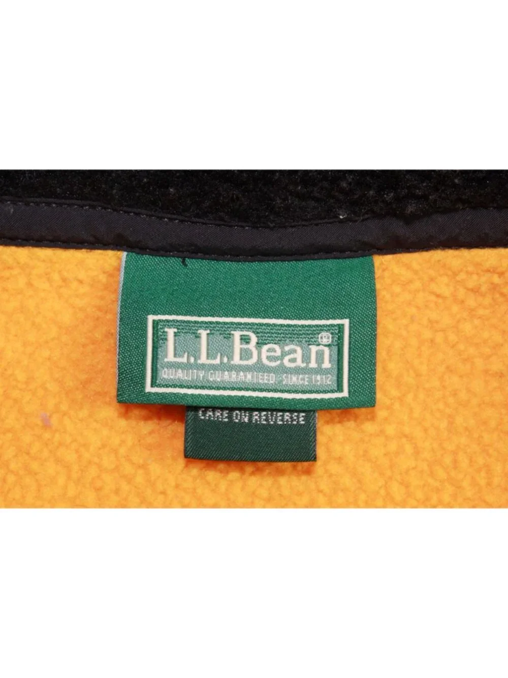 LL Bean Polartec Fleece Vest Yellow Black Full Zip Size M